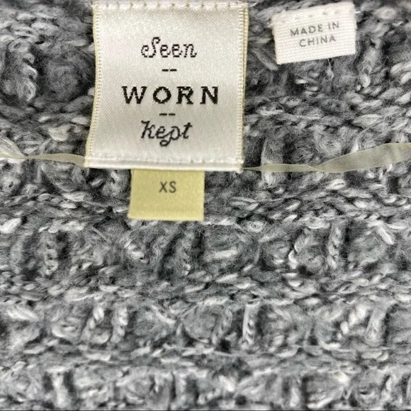 Anthropologie Seen Worn Kept Sz XS Grey Alpaca Chunky Vest Sweater - Picture 2 of 7